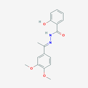 molecular formula C17H18N2O4 B3857466 N'-[1-(3,4-dimethoxyphenyl)ethylidene]-2-hydroxybenzohydrazide 