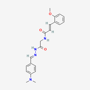 molecular formula C21H24N4O3 B3857470 N-(2-{2-[4-(dimethylamino)benzylidene]hydrazino}-2-oxoethyl)-3-(2-methoxyphenyl)acrylamide 