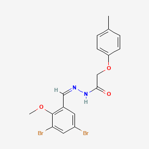 molecular formula C17H16Br2N2O3 B3857483 N'-(3,5-dibromo-2-methoxybenzylidene)-2-(4-methylphenoxy)acetohydrazide 