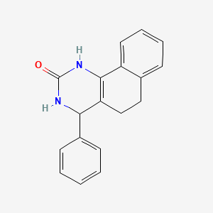 molecular formula C18H16N2O B3857500 4-phenyl-3,4,5,6-tetrahydrobenzo[h]quinazolin-2(1H)-one CAS No. 3977-31-9