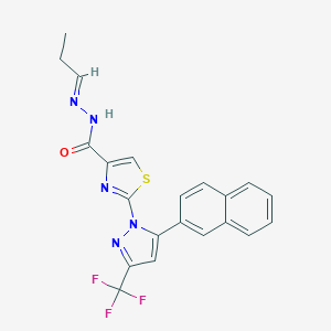 2-[5-(2-naphthyl)-3-(trifluoromethyl)-1H-pyrazol-1-yl]-N'-propylidene-1,3-thiazole-4-carbohydrazide