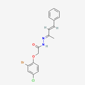 molecular formula C18H16BrClN2O2 B3857544 2-(2-bromo-4-chlorophenoxy)-N'-(1-methyl-3-phenyl-2-propen-1-ylidene)acetohydrazide 