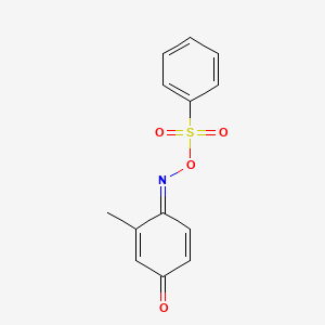 molecular formula C13H11NO4S B3857590 3-methyl-4-{[(phenylsulfonyl)oxy]imino}-2,5-cyclohexadien-1-one 