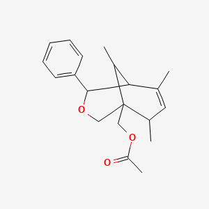 molecular formula C20H26O3 B3857598 (6,8,9-trimethyl-4-phenyl-3-oxabicyclo[3.3.1]non-6-en-1-yl)methyl acetate 