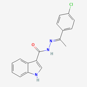 molecular formula C17H14ClN3O B3857629 N'-[1-(4-chlorophenyl)ethylidene]-1H-indole-3-carbohydrazide 