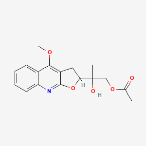 molecular formula C17H19NO5 B3857641 2-hydroxy-2-(4-methoxy-2,3-dihydrofuro[2,3-b]quinolin-2-yl)propyl acetate 
