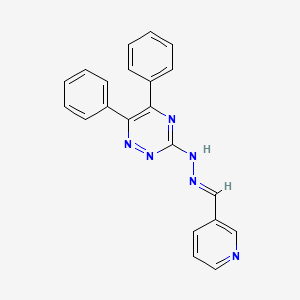 molecular formula C21H16N6 B3857662 nicotinaldehyde (5,6-diphenyl-1,2,4-triazin-3-yl)hydrazone 