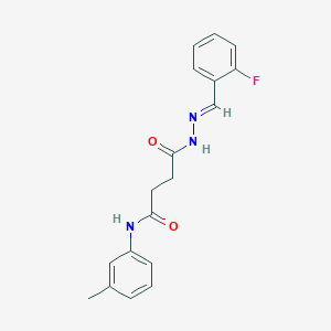 molecular formula C18H18FN3O2 B3857667 4-[2-(2-fluorobenzylidene)hydrazino]-N-(3-methylphenyl)-4-oxobutanamide 