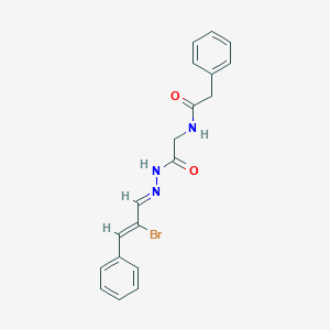 N-{2-[2-(2-bromo-3-phenyl-2-propen-1-ylidene)hydrazino]-2-oxoethyl}-2-phenylacetamide