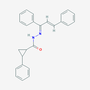 molecular formula C25H22N2O B385770 N'-(1,3-diphenyl-2-propen-1-ylidene)-2-phenylcyclopropanecarbohydrazide 