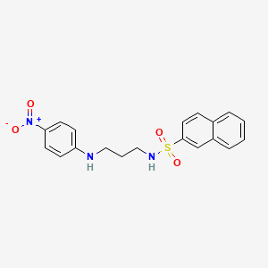 molecular formula C19H19N3O4S B3857703 N-{3-[(4-nitrophenyl)amino]propyl}-2-naphthalenesulfonamide 