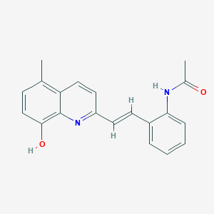 molecular formula C20H18N2O2 B3857719 N-{2-[2-(8-hydroxy-5-methyl-2-quinolinyl)vinyl]phenyl}acetamide 