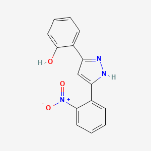 molecular formula C15H11N3O3 B3857726 2-[5-(2-nitrophenyl)-1H-pyrazol-3-yl]phenol CAS No. 5481-04-9