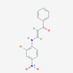 molecular formula C15H11BrN2O3 B3857738 3-[(2-bromo-4-nitrophenyl)amino]-1-phenyl-2-propen-1-one 
