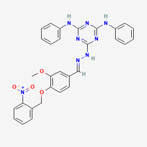 molecular formula C30H26N8O4 B3857751 3-methoxy-4-[(2-nitrobenzyl)oxy]benzaldehyde (4,6-dianilino-1,3,5-triazin-2-yl)hydrazone 