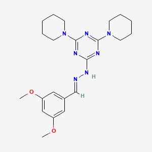 molecular formula C22H31N7O2 B3857762 3,5-dimethoxybenzaldehyde (4,6-di-1-piperidinyl-1,3,5-triazin-2-yl)hydrazone 