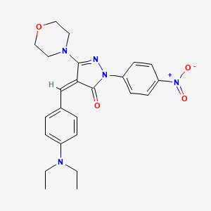 molecular formula C24H27N5O4 B3857793 4-[4-(diethylamino)benzylidene]-5-(4-morpholinyl)-2-(4-nitrophenyl)-2,4-dihydro-3H-pyrazol-3-one 