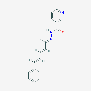 molecular formula C18H17N3O B385780 N'-(1-methyl-5-phenyl-2,4-pentadienylidene)nicotinohydrazide 