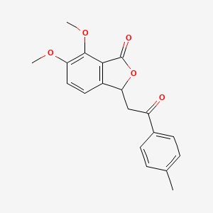 molecular formula C19H18O5 B3857837 6,7-dimethoxy-3-[2-(4-methylphenyl)-2-oxoethyl]-2-benzofuran-1(3H)-one 