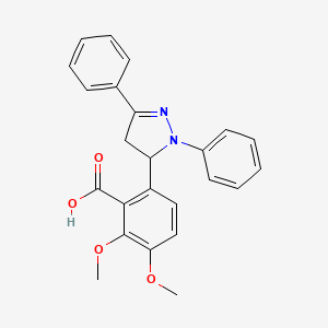 molecular formula C24H22N2O4 B3857838 6-(1,3-diphenyl-4,5-dihydro-1H-pyrazol-5-yl)-2,3-dimethoxybenzoic acid 