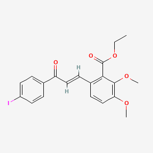 molecular formula C20H19IO5 B3857844 ethyl 6-[3-(4-iodophenyl)-3-oxo-1-propen-1-yl]-2,3-dimethoxybenzoate 