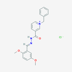 molecular formula C22H22ClN3O3 B3857851 1-benzyl-3-{[2-(2,5-dimethoxybenzylidene)hydrazino]carbonyl}pyridinium chloride 