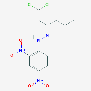 molecular formula C12H12Cl2N4O4 B3857852 1,1-dichloro-1-hexen-3-one (2,4-dinitrophenyl)hydrazone 