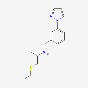 molecular formula C15H21N3S B3857863 1-(ethylthio)-N-[3-(1H-pyrazol-1-yl)benzyl]propan-2-amine 