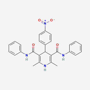 molecular formula C27H24N4O4 B3857871 2,6-dimethyl-4-(4-nitrophenyl)-N,N'-diphenyl-1,4-dihydro-3,5-pyridinedicarboxamide 