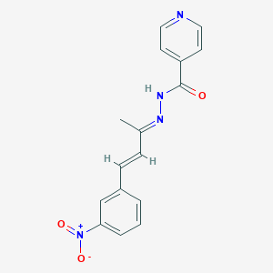 molecular formula C16H14N4O3 B385789 N'-(3-{3-nitrophenyl}-1-methyl-2-propenylidene)isonicotinohydrazide 