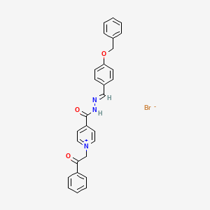 molecular formula C28H24BrN3O3 B3857892 4-({2-[4-(benzyloxy)benzylidene]hydrazino}carbonyl)-1-(2-oxo-2-phenylethyl)pyridinium bromide 