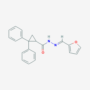 molecular formula C21H18N2O2 B385791 N'-(2-furylmethylene)-2,2-diphenylcyclopropanecarbohydrazide 