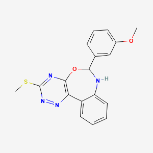 molecular formula C18H16N4O2S B3857911 6-(3-methoxyphenyl)-3-(methylthio)-6,7-dihydro[1,2,4]triazino[5,6-d][3,1]benzoxazepine 