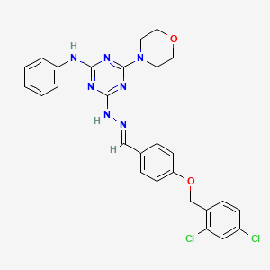 molecular formula C27H25Cl2N7O2 B3857913 4-[(2,4-dichlorobenzyl)oxy]benzaldehyde [4-anilino-6-(4-morpholinyl)-1,3,5-triazin-2-yl]hydrazone 