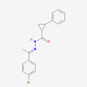 molecular formula C18H17BrN2O B385792 N-[(E)-1-(4-bromophenyl)ethylideneamino]-2-phenylcyclopropane-1-carboxamide 
