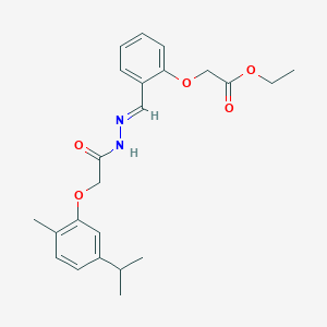 ethyl (2-{2-[(5-isopropyl-2-methylphenoxy)acetyl]carbonohydrazonoyl}phenoxy)acetate