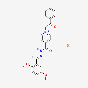 molecular formula C23H22BrN3O4 B3857950 4-{[2-(2,5-dimethoxybenzylidene)hydrazino]carbonyl}-1-(2-oxo-2-phenylethyl)pyridinium bromide 