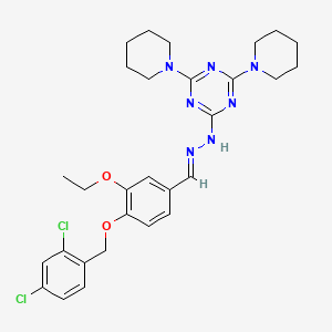 molecular formula C29H35Cl2N7O2 B3857979 4-[(2,4-dichlorobenzyl)oxy]-3-ethoxybenzaldehyde (4,6-di-1-piperidinyl-1,3,5-triazin-2-yl)hydrazone 