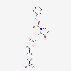 benzyl 4-(3-{[(4-nitrophenyl)amino]oxy}-3-oxopropyl)-5-oxo-1,3-oxazolidine-3-carboxylate