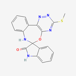 molecular formula C18H13N5O2S B3857991 3'-(methylthio)-7'H-spiro[indole-3,6'-[1,2,4]triazino[5,6-d][3,1]benzoxazepin]-2(1H)-one 