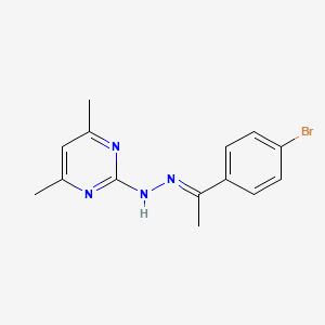 molecular formula C14H15BrN4 B3858006 1-(4-bromophenyl)ethanone (4,6-dimethyl-2-pyrimidinyl)hydrazone 