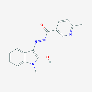 molecular formula C16H14N4O2 B385801 6-methyl-N'-(1-methyl-2-oxo-1,2-dihydro-3H-indol-3-ylidene)nicotinohydrazide CAS No. 328542-35-4