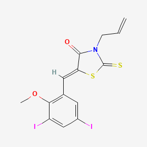 molecular formula C14H11I2NO2S2 B3858030 3-allyl-5-(3,5-diiodo-2-methoxybenzylidene)-2-thioxo-1,3-thiazolidin-4-one 