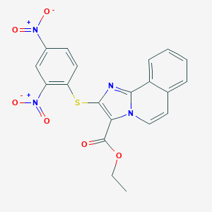 molecular formula C20H14N4O6S B385804 Ethyl 2-(2,4-dinitrophenyl)sulfanylimidazo[2,1-a]isoquinoline-3-carboxylate 