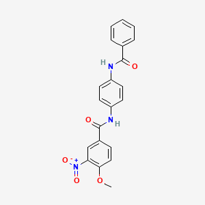 molecular formula C21H17N3O5 B3858067 N-[4-(benzoylamino)phenyl]-4-methoxy-3-nitrobenzamide 