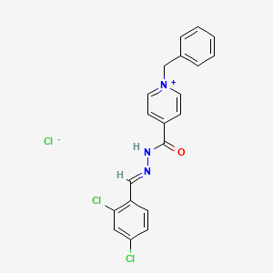 molecular formula C20H16Cl3N3O B3858068 1-benzyl-4-{[2-(2,4-dichlorobenzylidene)hydrazino]carbonyl}pyridinium chloride 
