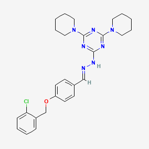 4-[(2-chlorobenzyl)oxy]benzaldehyde (4,6-di-1-piperidinyl-1,3,5-triazin-2-yl)hydrazone