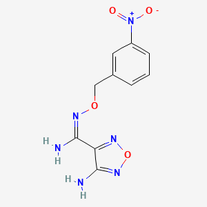 molecular formula C10H10N6O4 B3858101 4-amino-N'-[(3-nitrobenzyl)oxy]-1,2,5-oxadiazole-3-carboximidamide 