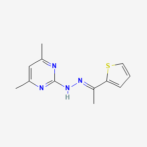 molecular formula C12H14N4S B3858110 1-(2-thienyl)ethanone (4,6-dimethyl-2-pyrimidinyl)hydrazone 