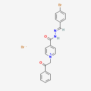 molecular formula C21H17Br2N3O2 B3858130 4-{[2-(4-bromobenzylidene)hydrazino]carbonyl}-1-(2-oxo-2-phenylethyl)pyridinium bromide 